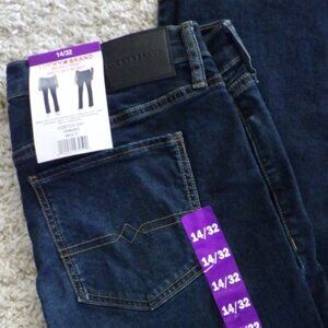 Lucky Brand Women's Straight Leg Mid Rise Blue Jeans Size 14 Stretch Cowboy
